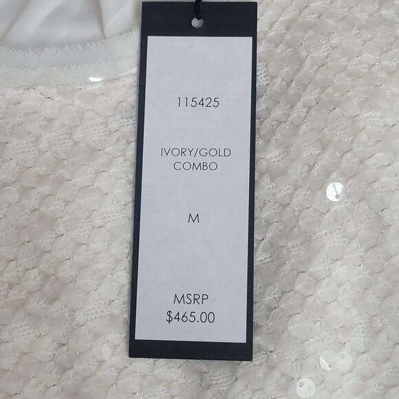 Hilton Hollis Designer Top Medium Ivory Sequin Whimsical Fairy Style NWT - Picture 4 of 9